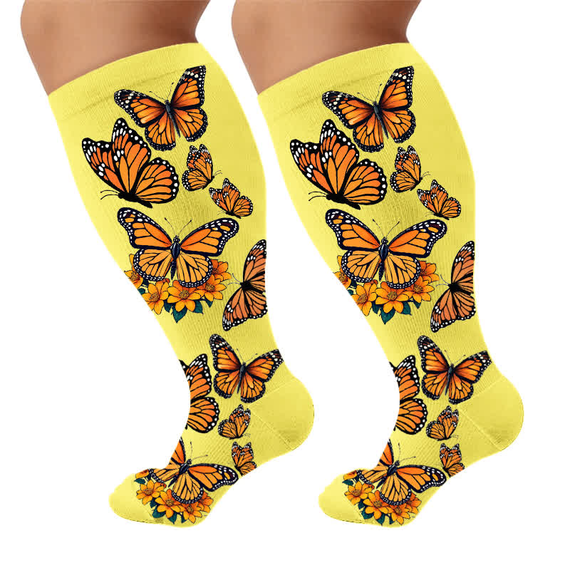 Plus Size Colorful Butterfly Compression Socks - image 9