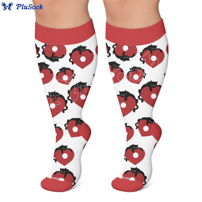 Plus Size Cherry Bow Cat Compression Socks - image 6