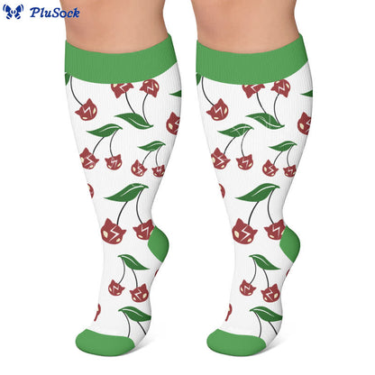 Plus Size Cherry Bow Cat Compression Socks - image 5