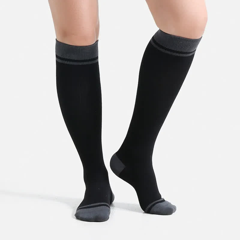 Plus Size Solid Color Sport Compression Socks - Black - XL - image 0
