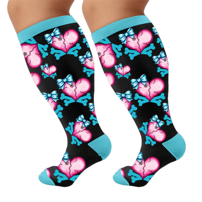 Plus Size Lace Up Skull Compression Socks - image 10