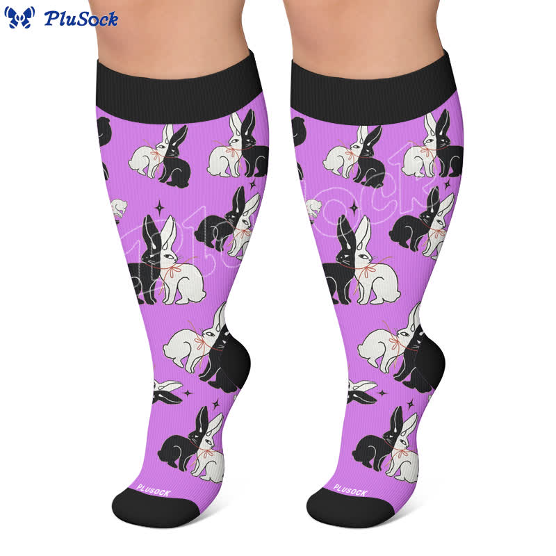 Plus Size Bunny Stripe Compression Socks - image 7