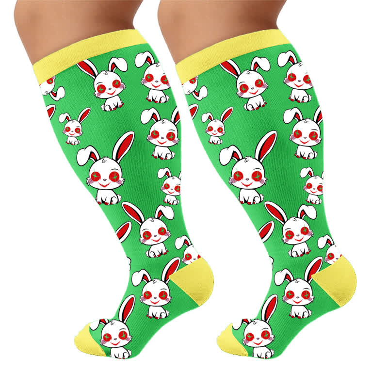 Plus Size Bunny Stripe Compression Socks - image 9