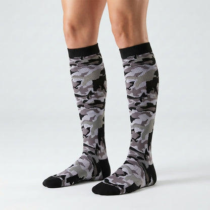 Blue Camo Compression Socks(3 Pairs) - Grey - S/M - image 1