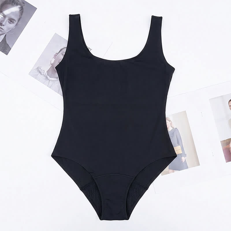 Minimal Scoop Neck One-Piece Swimsuit - Black - 2XL - image 6