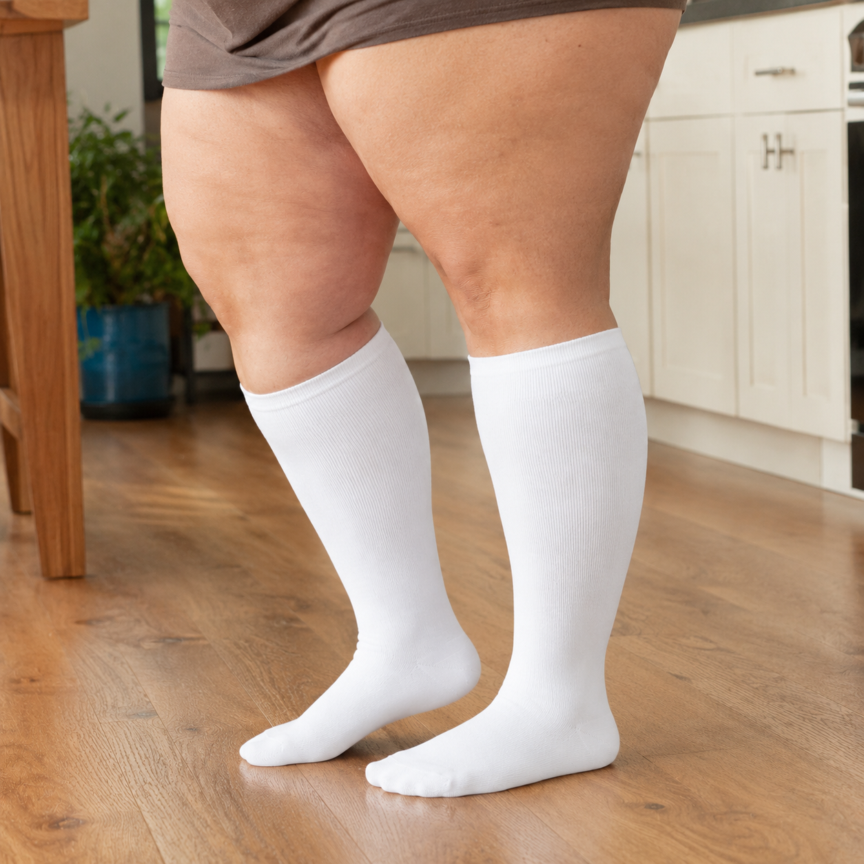 Plus Size White Bamboo Compression Socks - image 4