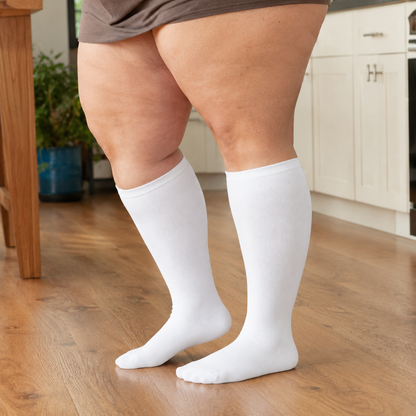 Plus Size White Bamboo Compression Socks - image 4
