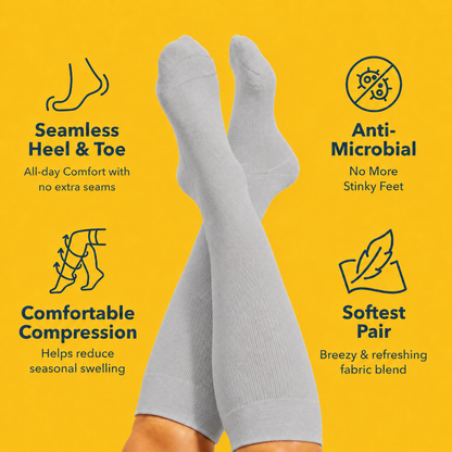 Plus Size Grey Bamboo Compression Socks - image 1