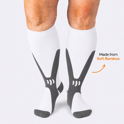 Plus Size White Sport Bamboo Compression Socks - image 0