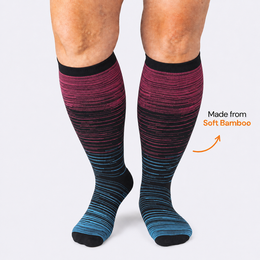 Plus Size Rose Stripe Bamboo Compression Socks - image 0