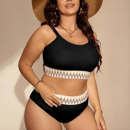 Curvy High Waist Ribbed Bikini Set - image 5