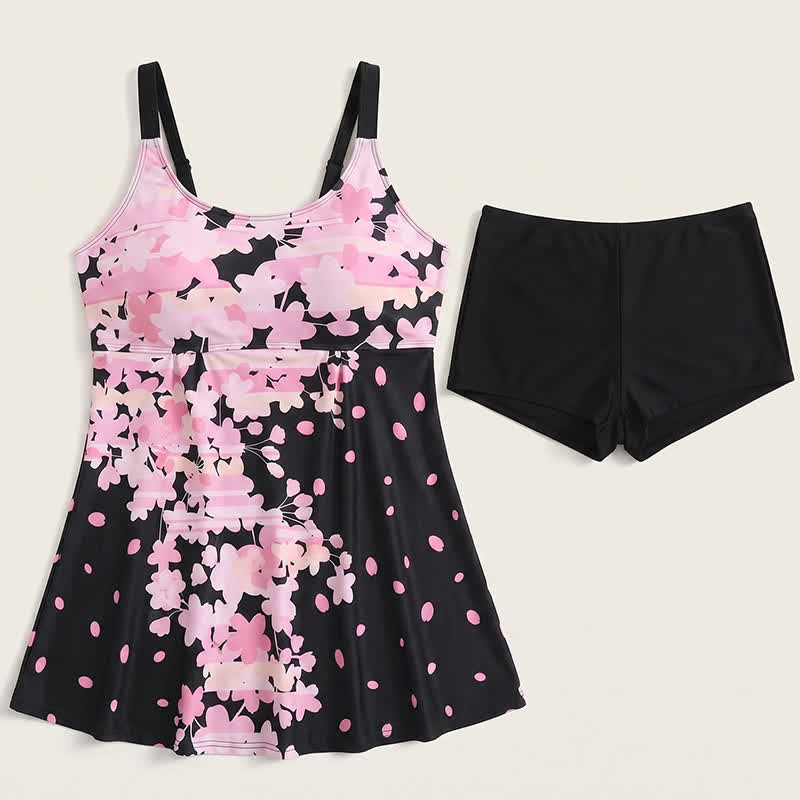 Pink Floral Tankini Set - Pink - 5XL - image 3