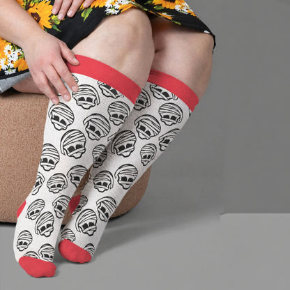 Plus Size Bandaged Skull Compression Socks - White(1 Pair) - 4XL - image 3