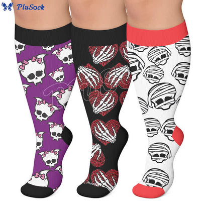 Plus Size Bandaged Skull Compression Socks - image 0