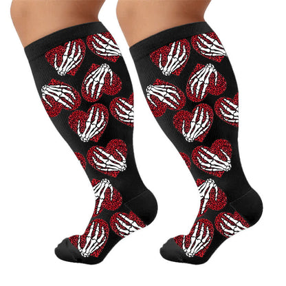 Plus Size Bandaged Skull Compression Socks - image 9