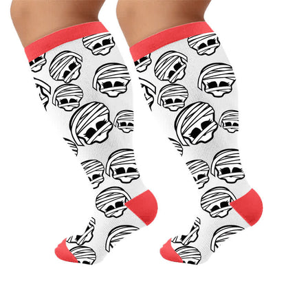 Plus Size Bandaged Skull Compression Socks - image 10