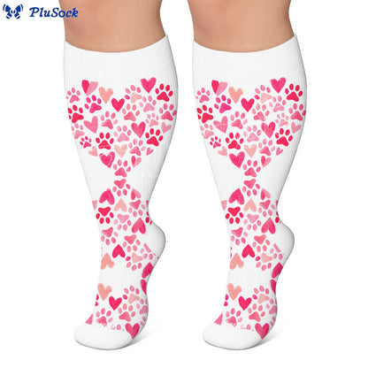 Plus Size Heart Scratching Cat Compression Socks - image 5