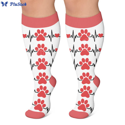 Plus Size Heart Scratching Cat Compression Socks - image 6