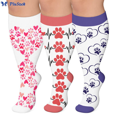 Plus Size Heart Scratching Cat Compression Socks - image 0