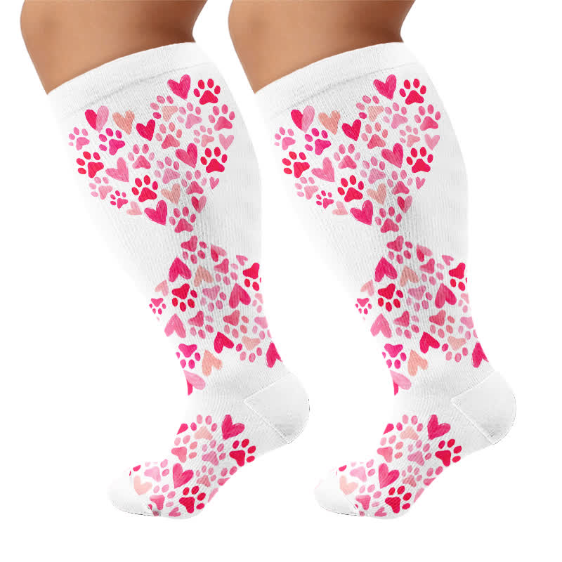 Plus Size Heart Scratching Cat Compression Socks - image 8