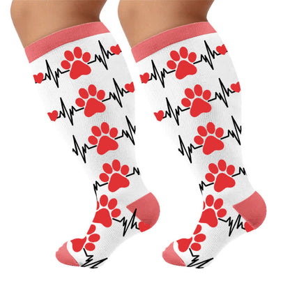 Plus Size Heart Scratching Cat Compression Socks - image 9