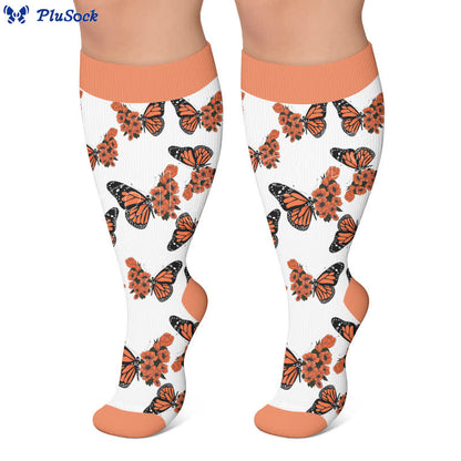 Plus Size Sunset Butterfly Compression Socks - image 5