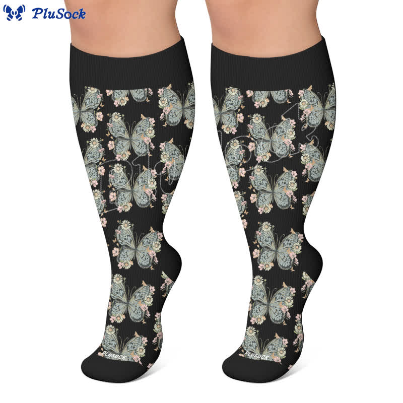 Plus Size Sunset Butterfly Compression Socks - image 6