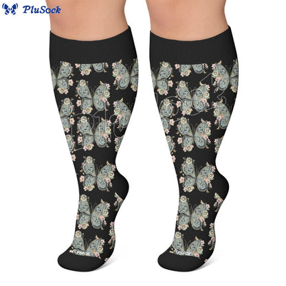 Plus Size Sunset Butterfly Compression Socks - image 6