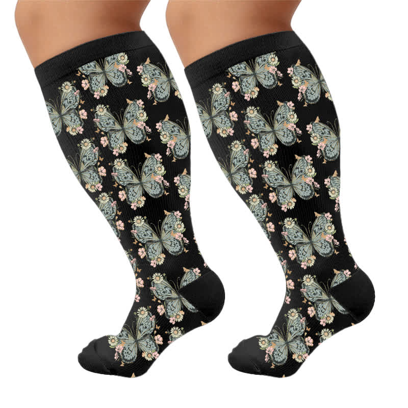 Plus Size Sunset Butterfly Compression Socks - image 9