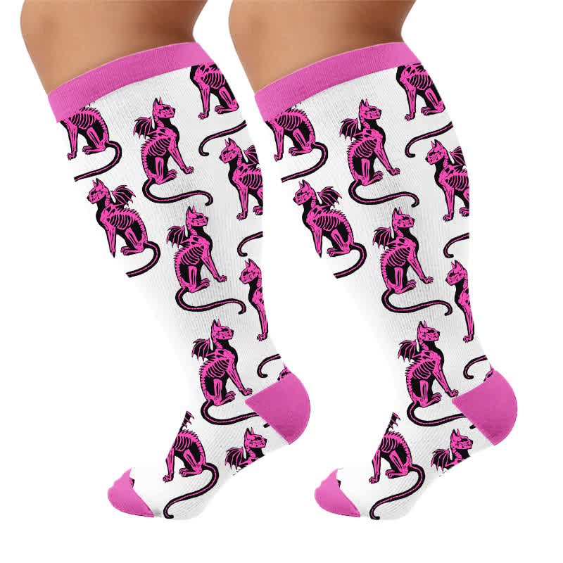 Plus Size Skeleton Cat Compression Socks - image 10