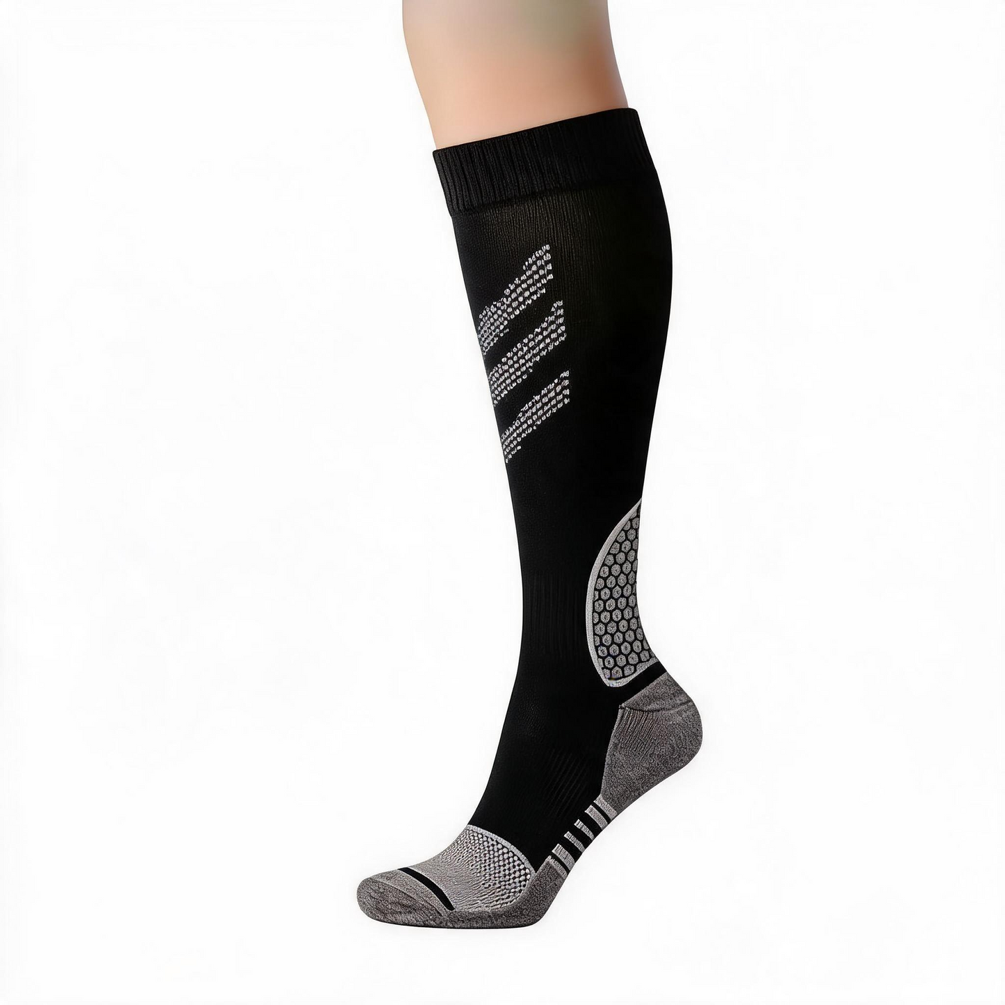 Striped Compression Socks(6 Pairs) - Grey(1 Pair) - XL - image 1