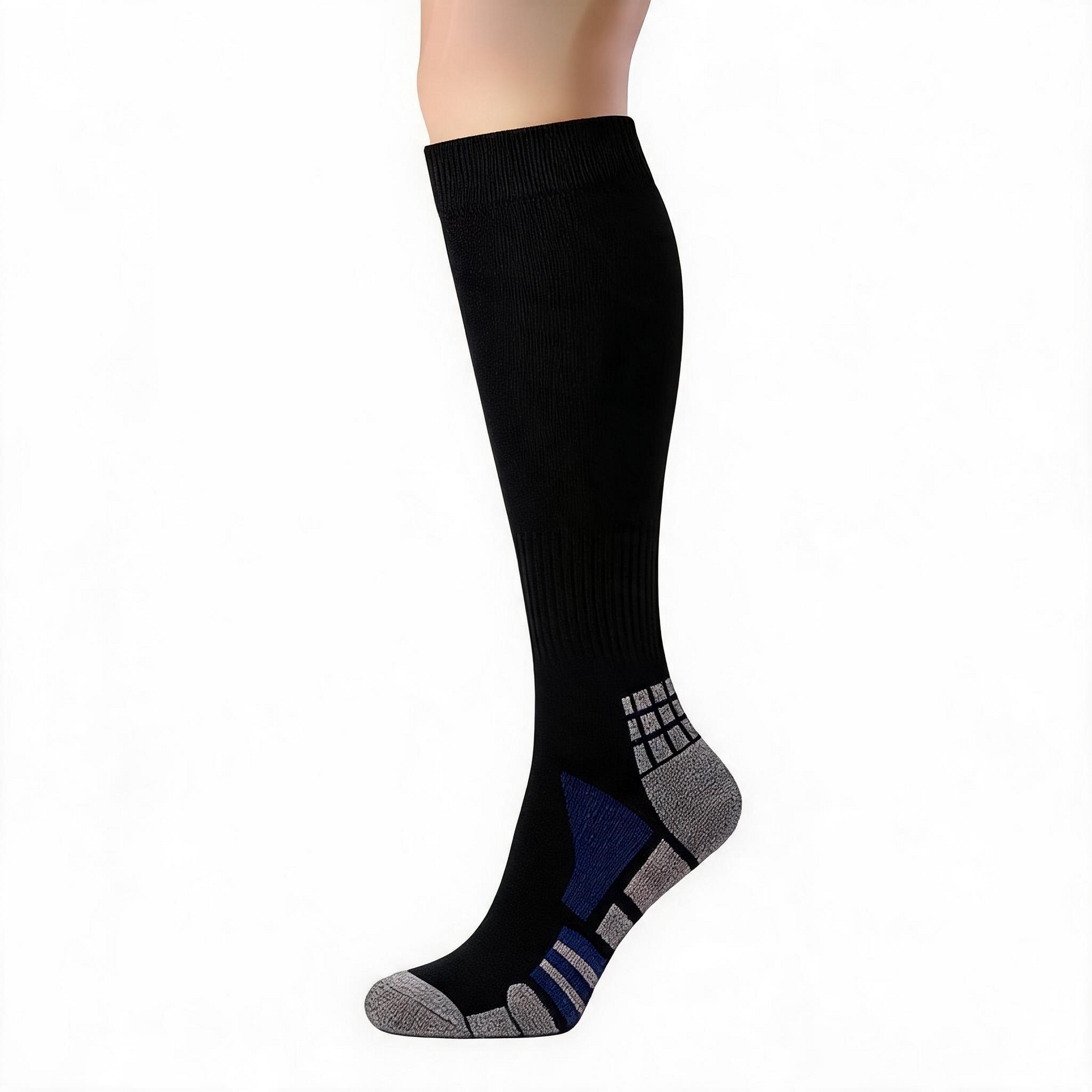 Classic Ribbed Compression Socks(5 Pairs) - Black(1 Pair) - XL - image 2