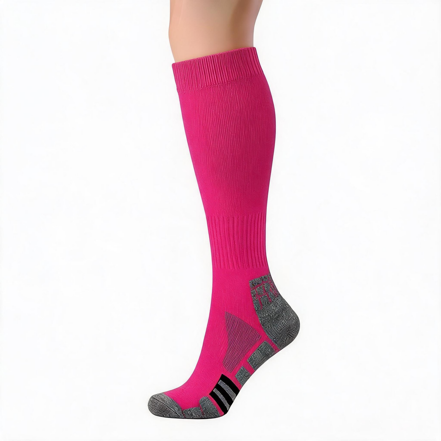 Classic Ribbed Compression Socks(5 Pairs) - Pink(1 Pair) - XL - image 3