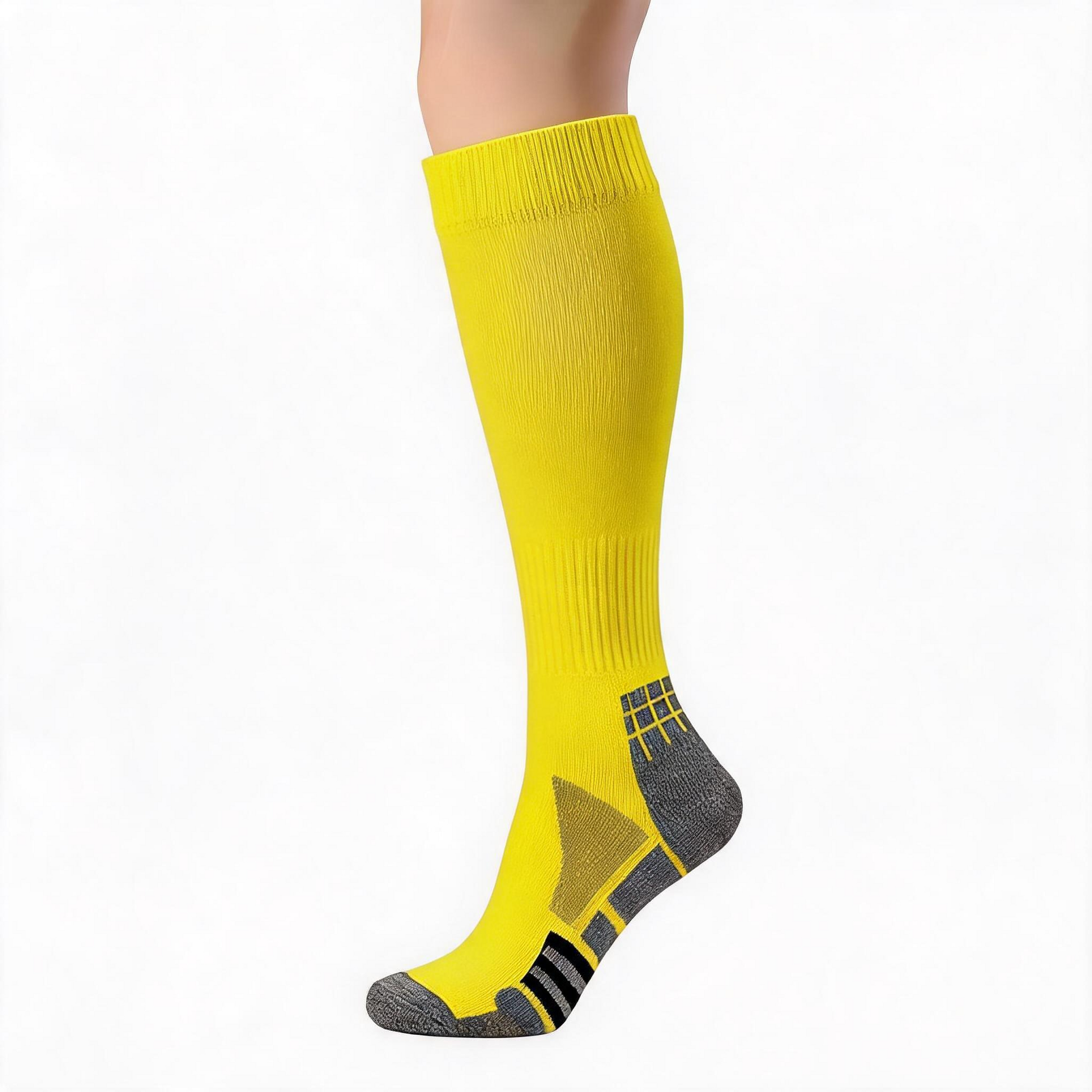 Classic Ribbed Compression Socks(5 Pairs) - Yellow(1 Pair) - XL - image 4