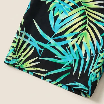 Ribbed Sweetheart Twist Front Tropical Print Tankini Set - image 16