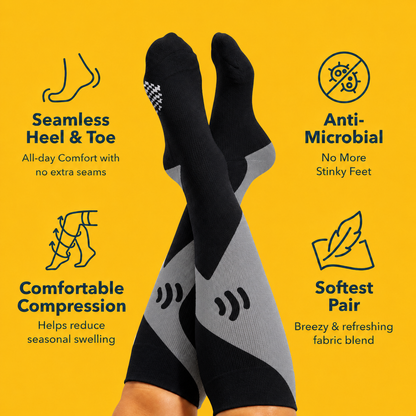 Plus Size Sport Black Bamboo Compression Socks - image 1