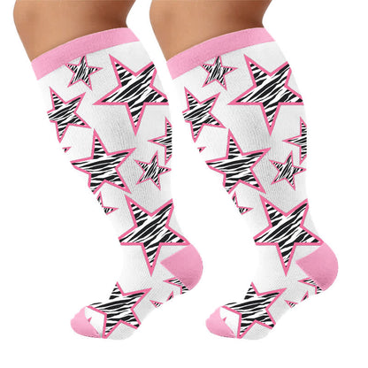Plus Size Neon Star Compression Socks - image 9