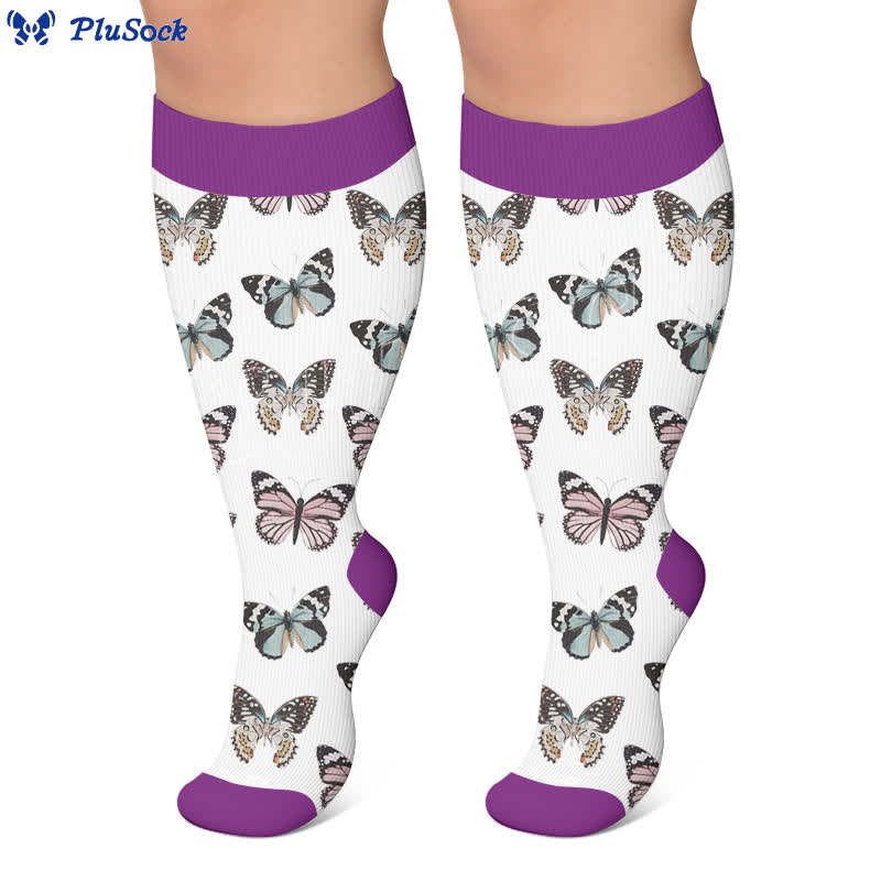 Plus Size Playful Butterfly Compression Socks - image 7