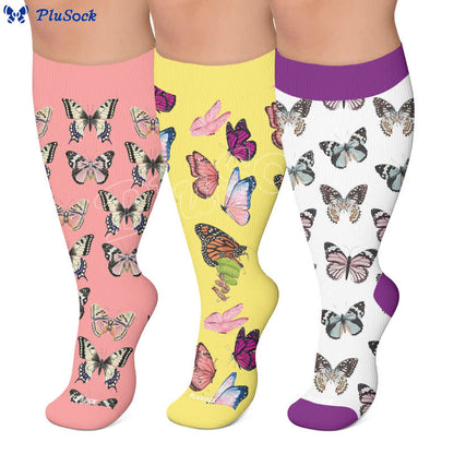 Plus Size Playful Butterfly Compression Socks - image 0