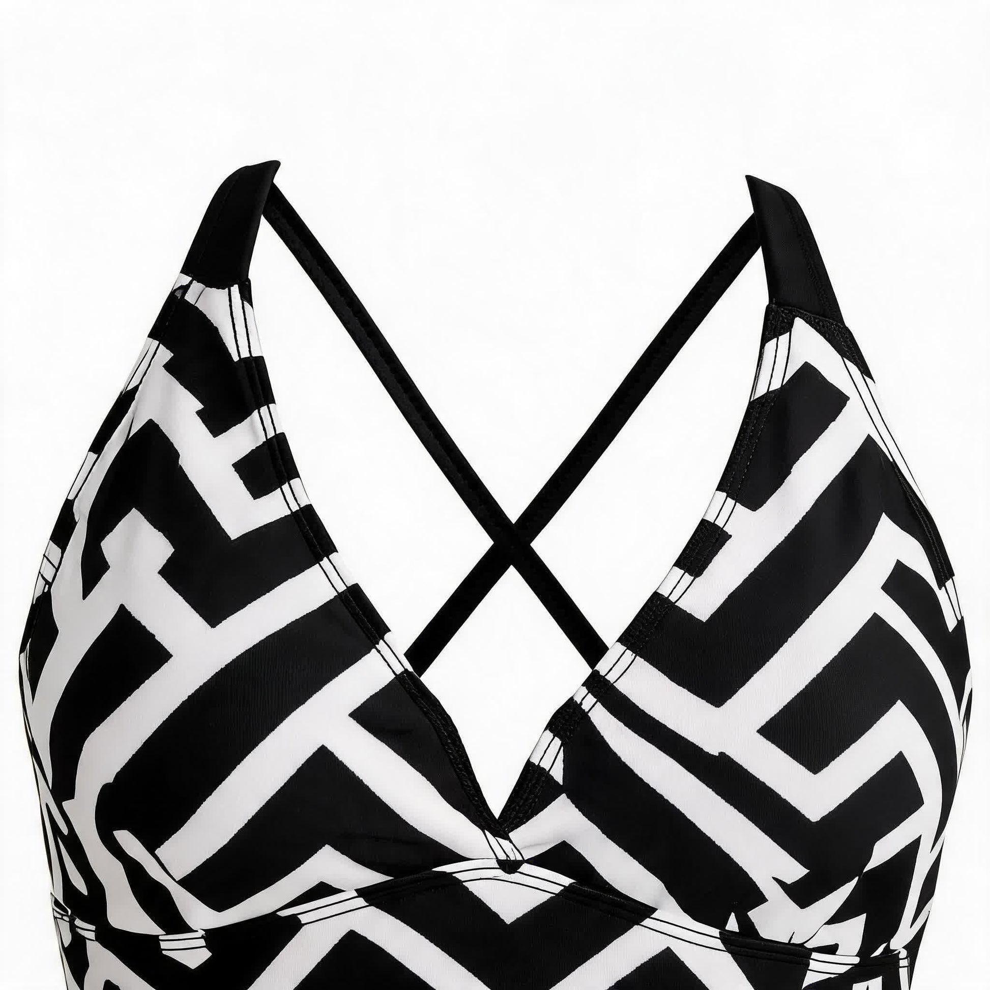 Criss Cross V Neck Flowy Tankini Set - image 9
