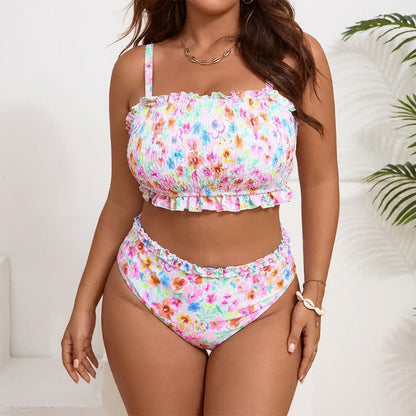 Blush Floral Smocked Bikini Set - image 4