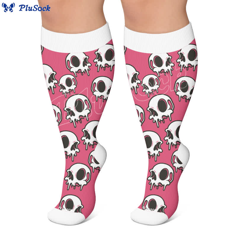 Plus Size Skull Ice Cream Compression Socks - image 7