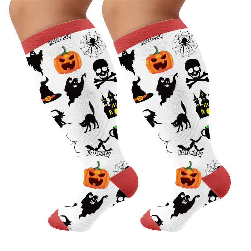 Plus Size Skull Ice Cream Compression Socks - image 9