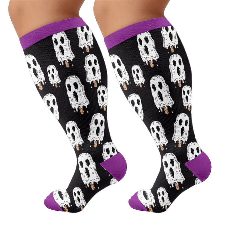 Plus Size Skull Ice Cream Compression Socks - image 8