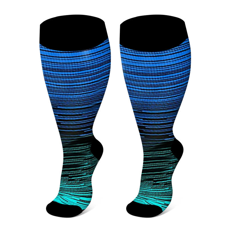 Plus Size Sport Compression Socks - Navy Blue - 7XL - image 6