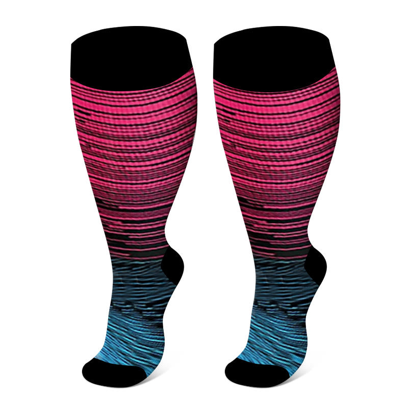 Plus Size Sport Compression Socks - Rose - 7XL - image 5