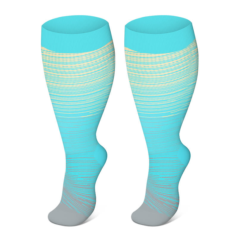 Plus Size Sport Compression Socks - Light Gray - 7XL - image 8