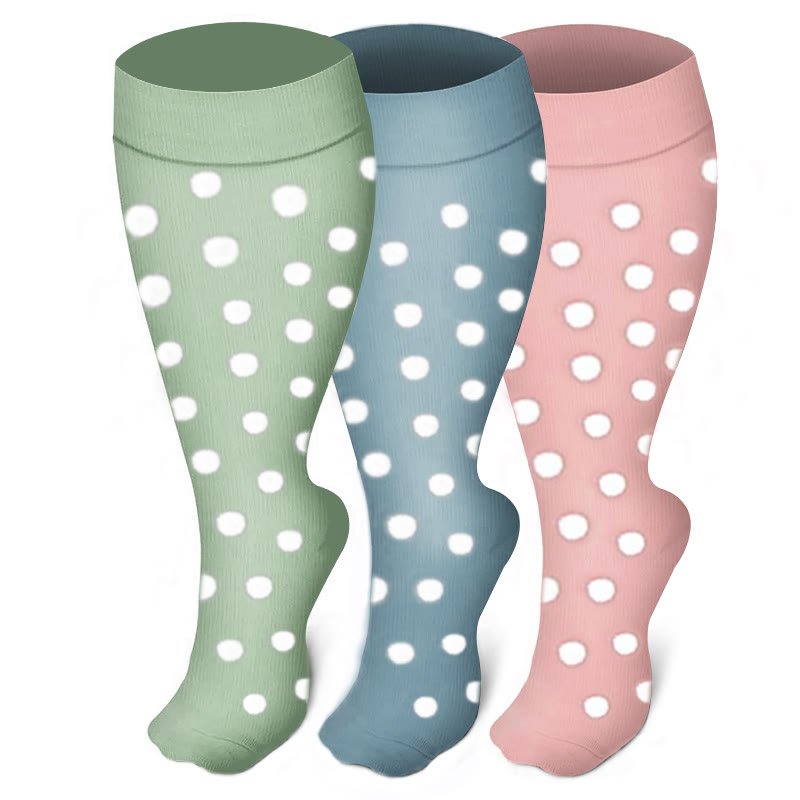 Plus Size Solid Color Compression Socks - image 0
