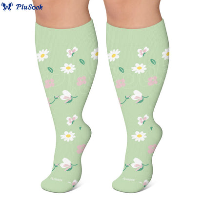 Plus Size Daisy Bee Flower Print Compression Socks - image 6