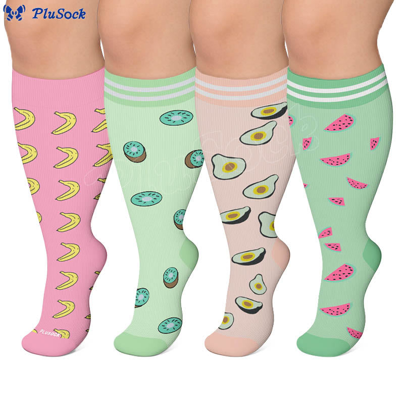 Plus Size Fruity Fun Compression Socks - image 0